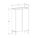 Παπουτσοθήκη - Ντουλάπι Pool Megapap χρώμα λευκό 72x34x119εκ. - Image 6