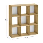 Βιβλιοθήκη Cube Megapap χρώμα sapphire oak 90x30x90εκ. - Image 5