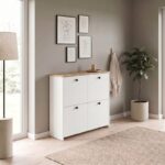 Παπουτσοθήκη Palma Megapap χρώμα λευκό - sapphire oak 90x35x90εκ. - Image 3