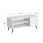 Έπιπλο τηλεόρασης Parma Megapap χρώμα λευκό 90x30x40εκ. - Image 4