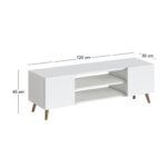 Έπιπλο τηλεόρασης Etna Megapap χρώμα λευκό 120x30x45εκ. - Image 4