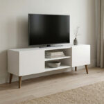 Έπιπλο τηλεόρασης Etna Megapap χρώμα λευκό 150x30x45εκ.