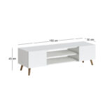 Έπιπλο τηλεόρασης Etna Megapap χρώμα λευκό 150x30x45εκ. - Image 4