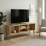 Έπιπλο τηλεόρασης Loren Megapap χρώμα sapphire oak 120x30x40εκ.