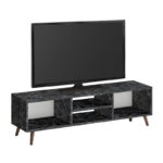 Έπιπλο τηλεόρασης Loren Megapap χρώμα μαύρο εφέ μαρμάρου 120x30x40εκ. - Image 2