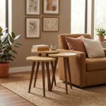 Τραπεζάκι βοηθητικό σετ 3 τμχ Cruz Megapap χρώμα sapphire oak Ø33x46εκ. - Image 2