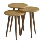 Τραπεζάκι βοηθητικό σετ 3 τμχ Cruz Megapap χρώμα sapphire oak Ø33x46εκ. - Image 4