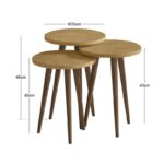 Τραπεζάκι βοηθητικό σετ 3 τμχ Cruz Megapap χρώμα sapphire oak Ø33x46εκ. - Image 5