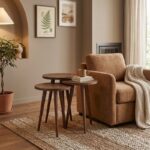 Τραπεζάκι βοηθητικό σετ 3 τμχ Cruz Megapap χρώμα καρυδί Ø33x46εκ. - Image 3