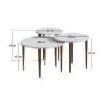 Τραπεζάκι σαλονιού σετ 3 τμχ Nola Megapap χρώμα λευκό Ø60x46εκ. - Image 4