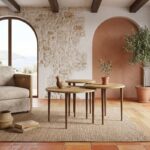 Τραπεζάκι σαλονιού σετ 3 τμχ Nola Megapap χρώμα sapphire oak Ø60x46εκ. - Image 2