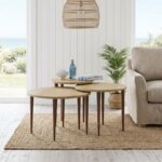 Τραπεζάκι σαλονιού σετ 3 τμχ Nola Megapap χρώμα sapphire oak Ø60x46εκ. - Image 3