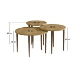 Τραπεζάκι σαλονιού σετ 3 τμχ Nola Megapap χρώμα sapphire oak Ø60x46εκ. - Image 5