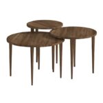 Τραπεζάκι σαλονιού σετ 3 τμχ Nola Megapap χρώμα καρυδί Ø60x46εκ. - Image 4