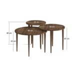 Τραπεζάκι σαλονιού σετ 3 τμχ Nola Megapap χρώμα καρυδί Ø60x46εκ. - Image 5