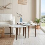 Τραπεζάκι σαλονιού σετ 3 τμχ Nola Megapap χρώμα λευκό εφέ μαρμάρου Ø60x46εκ. - Image 3