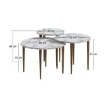 Τραπεζάκι σαλονιού σετ 3 τμχ Nola Megapap χρώμα λευκό εφέ μαρμάρου Ø60x46εκ. - Image 5