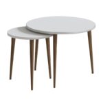 Τραπεζάκι σαλονιού σετ 2 τμχ Nola Megapap χρώμα λευκό Ø60x46εκ. - Image 4