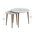 Τραπεζάκι σαλονιού σετ 2 τμχ Nola Megapap χρώμα λευκό Ø60x46εκ. - Image 5