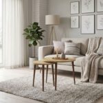 Τραπεζάκι σαλονιού σετ 2 τμχ Nola Megapap χρώμα sapphire oak Ø60x46εκ. - Image 2