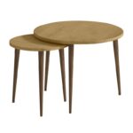 Τραπεζάκι σαλονιού σετ 2 τμχ Nola Megapap χρώμα sapphire oak Ø60x46εκ. - Image 4