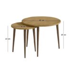 Τραπεζάκι σαλονιού σετ 2 τμχ Nola Megapap χρώμα sapphire oak Ø60x46εκ. - Image 5