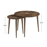 Τραπεζάκι σαλονιού σετ 2 τμχ Nola Megapap χρώμα καρυδί Ø60x46εκ. - Image 5