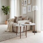 Τραπεζάκι σαλονιού σετ 2 τμχ Nola Megapap χρώμα λευκό εφέ μαρμάρου Ø60x46εκ. - Image 3