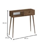 Κονσόλα Napoli Megapap χρώμα καρυδί 90x29x88εκ. - Image 6