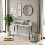 Κονσόλα Napoli Megapap χρώμα λευκό εφέ μαρμάρου 90x29x88εκ. - Image 2