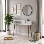 Κονσόλα Napoli Megapap χρώμα λευκό εφέ μαρμάρου 90x29x88εκ. - Image 3