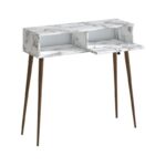 Κονσόλα Napoli Megapap χρώμα λευκό εφέ μαρμάρου 90x29x88εκ. - Image 5