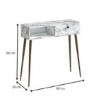 Κονσόλα Napoli Megapap χρώμα λευκό εφέ μαρμάρου 90x29x88εκ. - Image 6