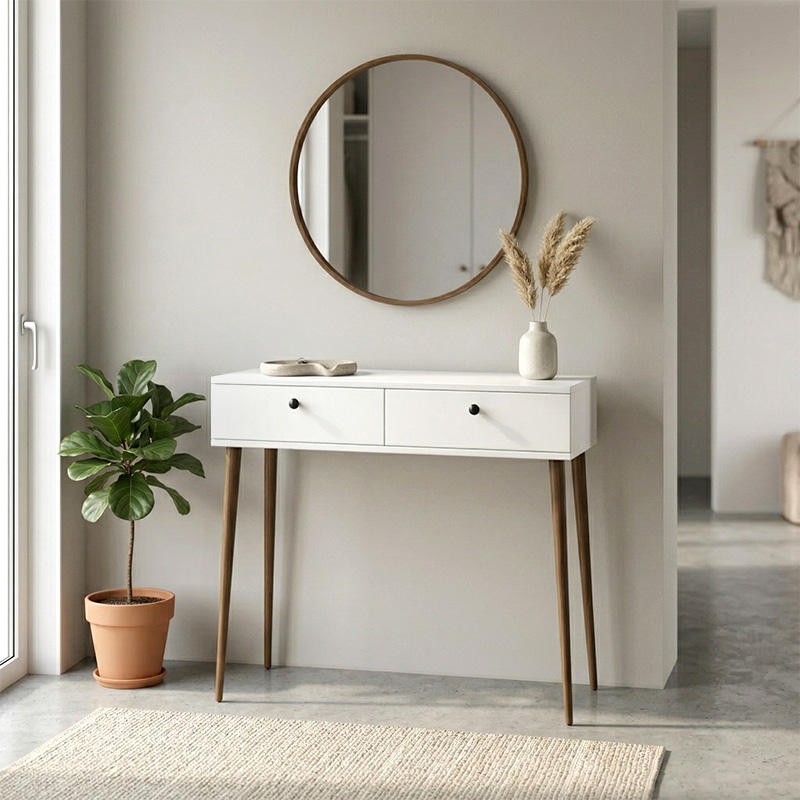 GP026-01151-0 Κονσόλα Alis Megapap χρώμα λευκό 110x29x88εκ. - Image 1