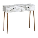 Κονσόλα Alis Megapap χρώμα λευκό εφέ μαρμάρου 110x29x88εκ. - Image 3