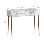 Κονσόλα Alis Megapap χρώμα λευκό εφέ μαρμάρου 110x29x88εκ. - Image 4