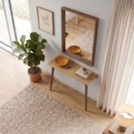 Κονσόλα επιτοίχια Moca Megapap χρώμα sapphire oak 60x22x77εκ. - Image 2