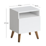 Κομοδίνο Sole Megapap χρώμα λευκό 40x30x47,6εκ. - Image 4