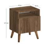 Κομοδίνο Sole Megapap χρώμα καρυδί 40x30x47,6εκ. - Image 4