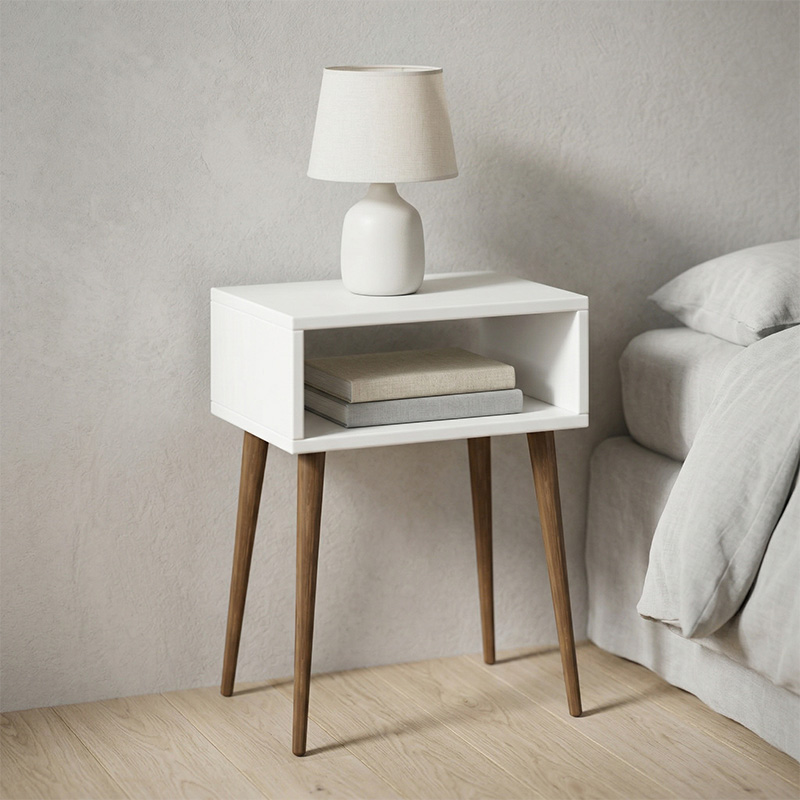 GP026-01181-0 Κομοδίνο Gola Megapap χρώμα λευκό 45x30x58εκ. - Image 1