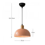 Φωτιστικό οροφής Talis Megapap E27 μεταλλικό μονόφωτο χρώμα salmon Ø25x100εκ. - Image 3