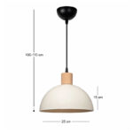 Φωτιστικό οροφής Talis Megapap E27 μεταλλικό μονόφωτο χρώμα κρεμ Ø25x100εκ. - Image 3