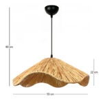 Φωτιστικό οροφής Miro Megapap E27 wicker μονόφωτο χρώμα φυσικό Ø50x100εκ. - Image 3