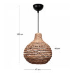 Φωτιστικό οροφής Faya Megapap E27 wicker μονόφωτο χρώμα φυσικό Ø46x100εκ. - Image 3