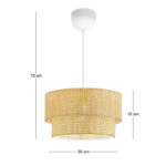 Φωτιστικό οροφής Sora Megapap E27 ύφασμα PVC μονόφωτο χρώμα μπεζ Ø30x70εκ. - Image 3