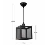Φωτιστικό οροφής Kivo Megapap E27 μεταλλικό μονόφωτο χρώμα μαύρο 16x16x120εκ. - Image 3