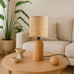 Φωτιστικό επιτραπέζιο Cora Megapap E14 ξύλινο - pe rattan χρώμα φυσικό Ø15x35εκ. - Image 2