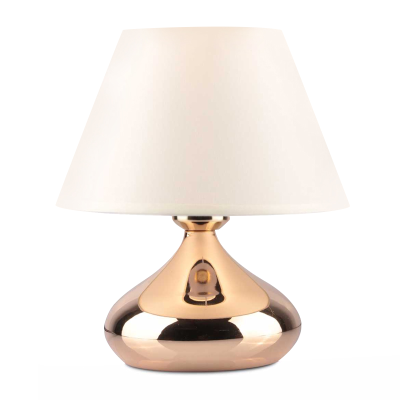 GP029-01791-0 Φωτιστικό επιτραπέζιο Luvia Megapap E27 μεταλλικό - ύφασμα Pvc χρώμα χρυσό - κρεμ Ø22x25εκ. - Image 1