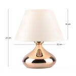 Φωτιστικό επιτραπέζιο Luvia Megapap E27 μεταλλικό - ύφασμα Pvc χρώμα χρυσό - κρεμ Ø22x25εκ. - Image 3