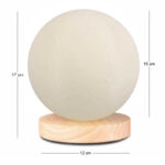 Φωτιστικό επιτραπέζιο Lumo Megapap E14 ξύλινο - Pvc χρώμα φυσικό - κρεμ Ø12x17εκ. - Image 3